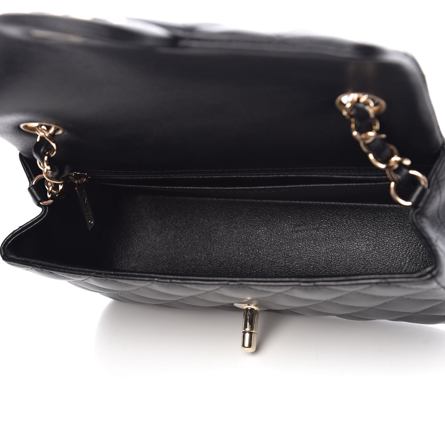 Lambskin Quilted Mini Rectangular Flap Black