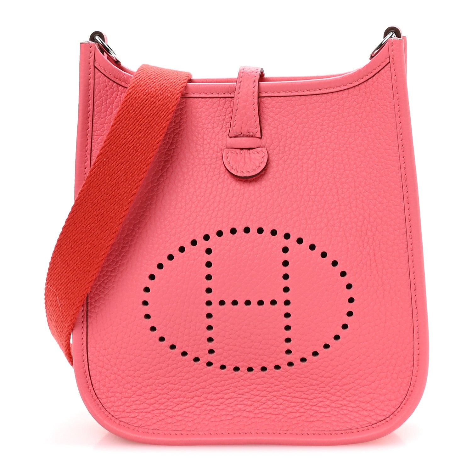 Hermes Taurillon Clemence Amazone Evelyne TPM Rose Azalee Rouge Pivoine 1 of 11