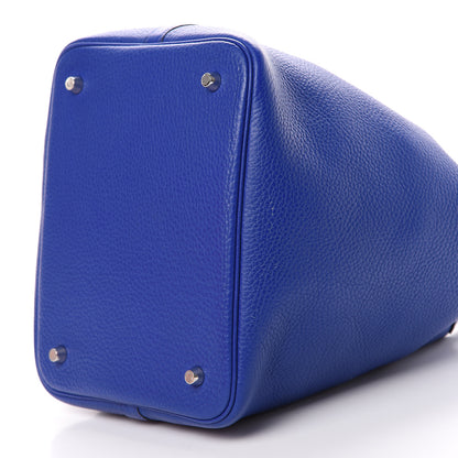 Hermes Taurillon Clemence Matte Alligator Picotin Lock Touch 22 MM Bleu Electrique 9 of 11