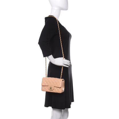 Chanel Lambskin Quilted Mini Rectangular Flap Beige 2 of 11