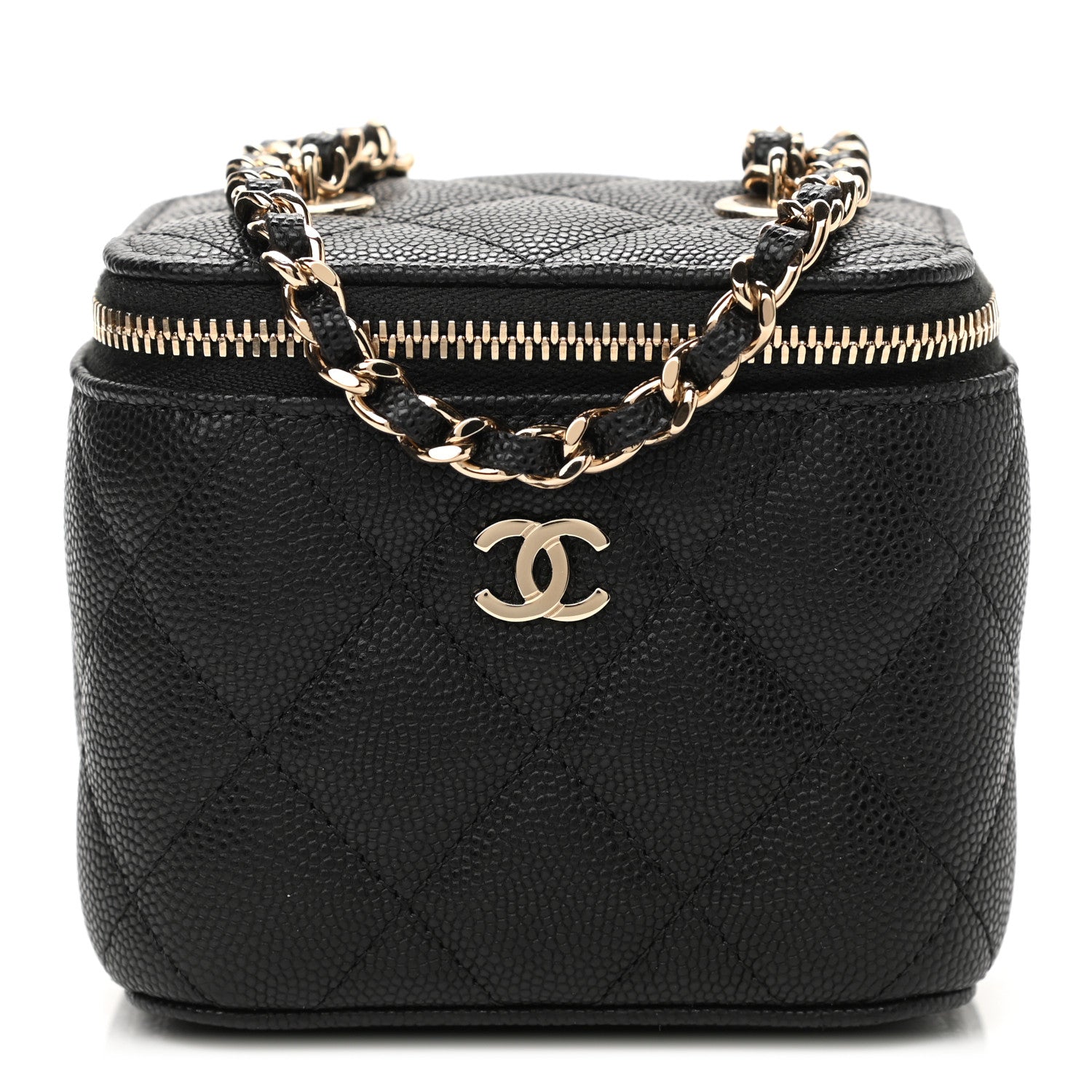 Chanel Caviar Quilted Mini Vanity Case With Chain Black 1 of 12