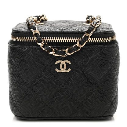 Chanel Caviar Quilted Mini Vanity Case With Chain Black 1 of 12