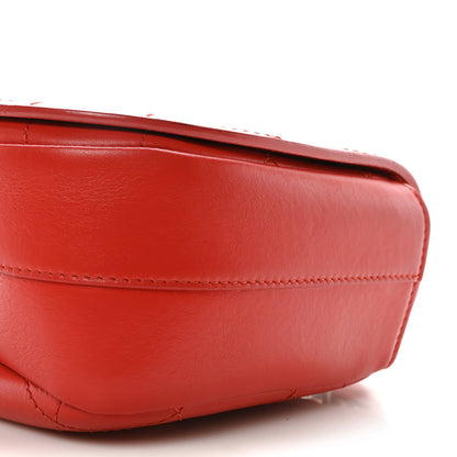 Chanel Calfskin Stitched Small Ring My Bag Flap Crossbody Red 10 of 10