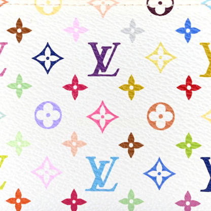 Louis Vuitton Monogram Multicolor Key Pouch White Litchi 8 of 8