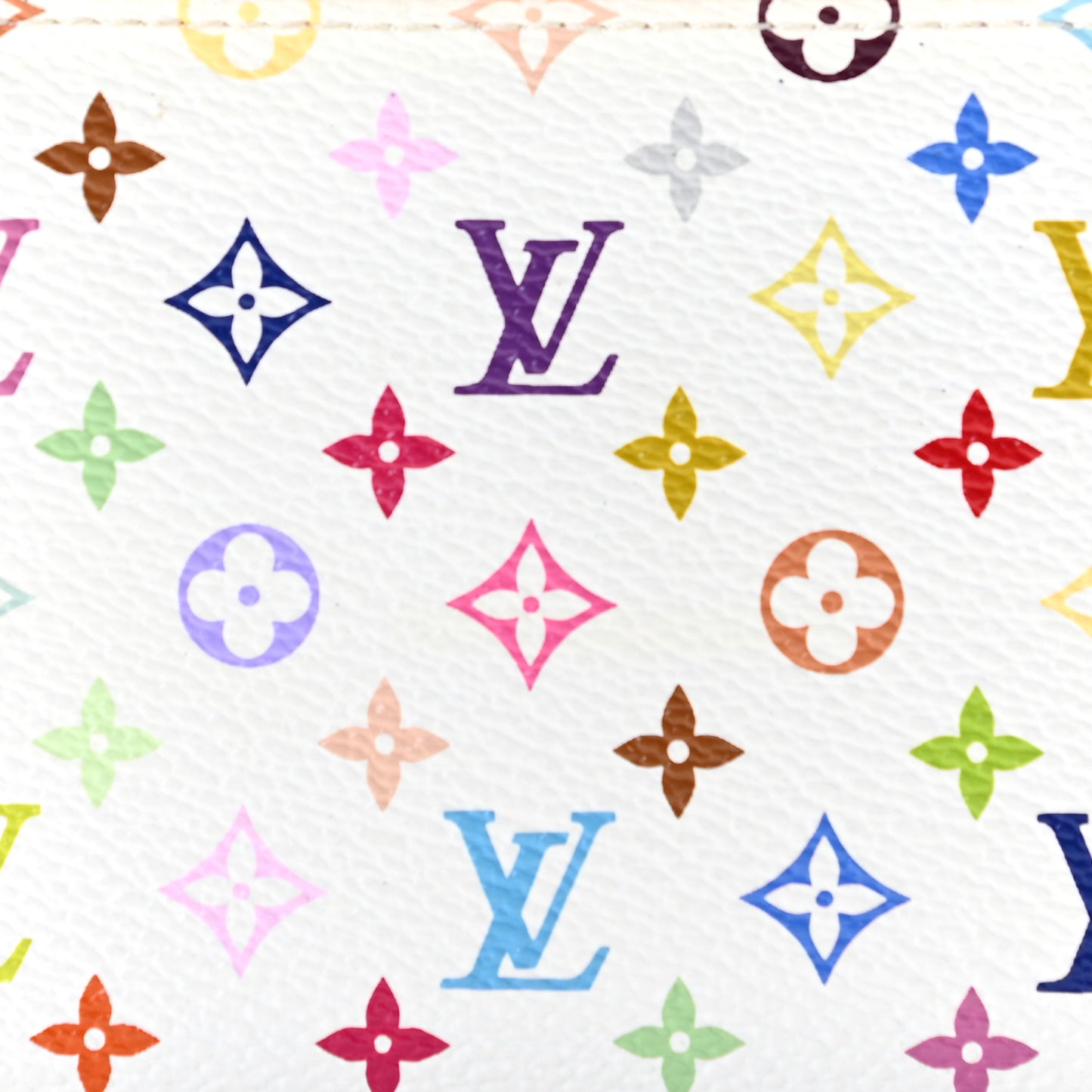 Monogram Multicolor Key Pouch White Litchi