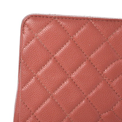 Chanel Caviar Quilted CC Large Clutch Coral 9 of 9