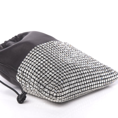 Alexander Wang Lambskin Crystal Rhinestone Ryan Mini Drawstring Bag Black 9 of 10
