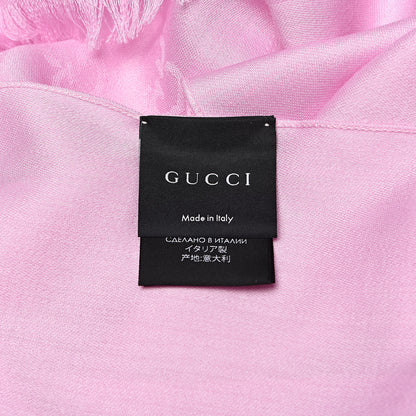 Gucci Wool Silk GG Monogram GGNat Scarf Rose 4 of 4