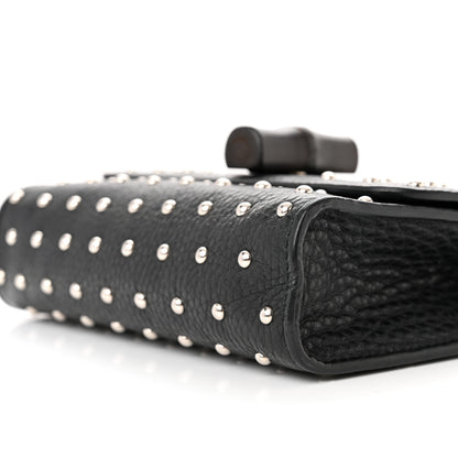 Gucci Calfskin Small Studded Miss Bamboo Shoulder Bag Black 10 of 12