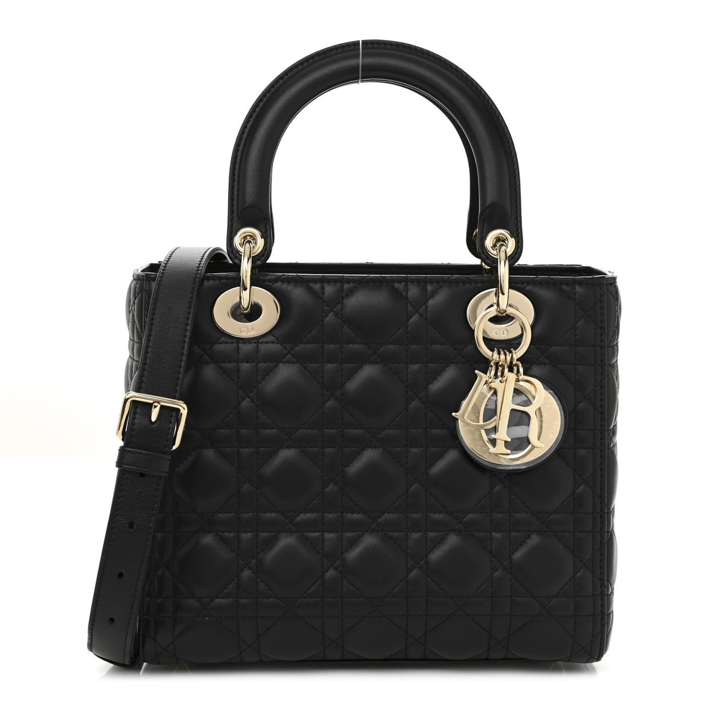Lambskin Cannage Medium Lady Dior Black