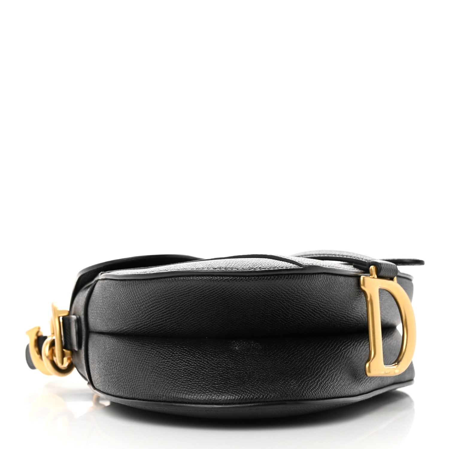 Christian Dior Grained Calfskin Saddle Bag With Strap Black 4 of 16