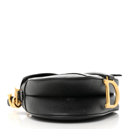 Christian Dior Grained Calfskin Saddle Bag With Strap Black 4 of 16