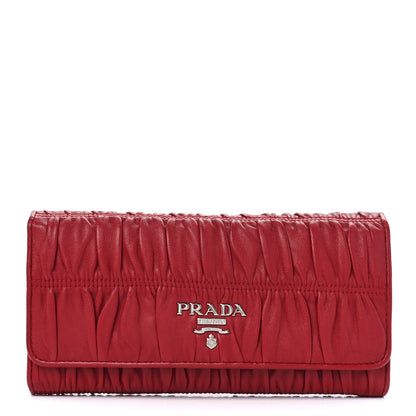 Prada Nappa Gaufre Continental Wallet Fuoco 2 of 13