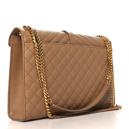 Saint Laurent Grain De Poudre Large Tri-Quilt Monogram Satchel Cork 3 of 11
