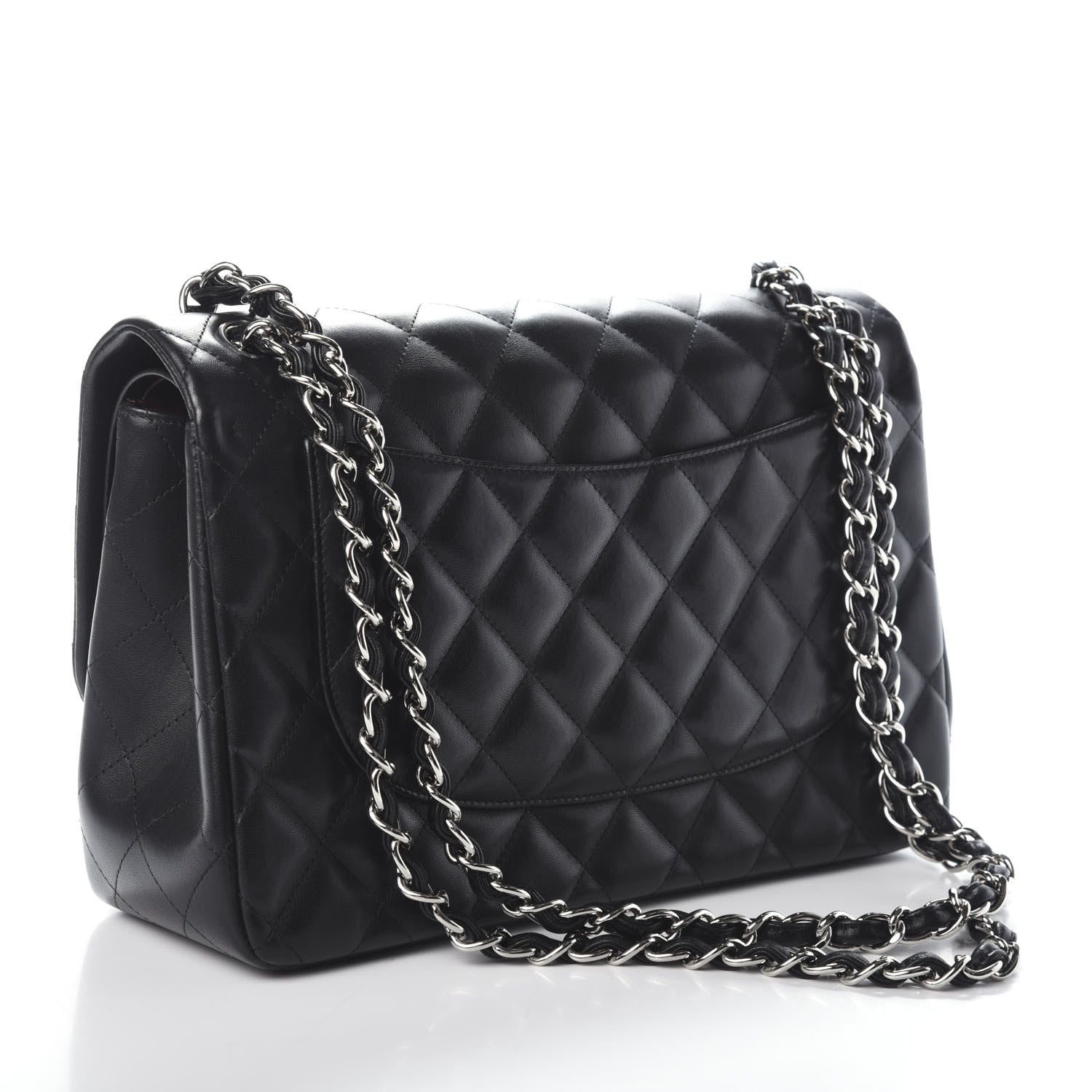 Chanel Lambskin Quilted Jumbo Double Flap Black 3 of 10