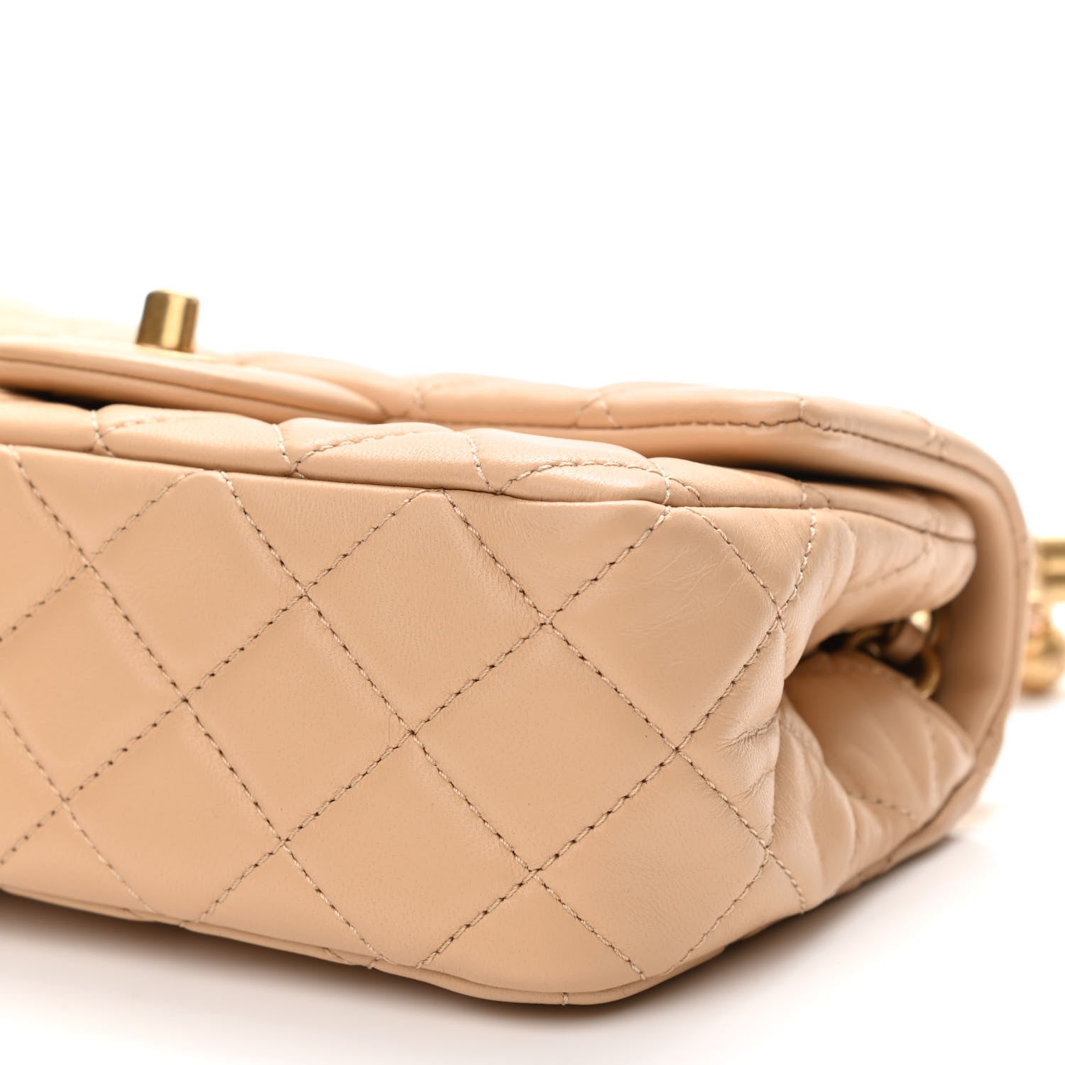 Chanel Lambskin Quilted Mini Rectangular Pearl Crush Flap Beige 10 of 11
