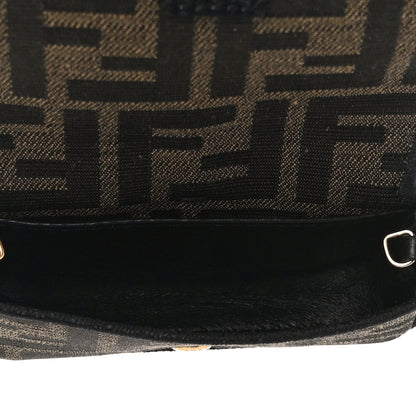 Fendi Fabric Jacquard FF 1974 Nano Baguette Charm Tobacco Moro Black 5 of 11