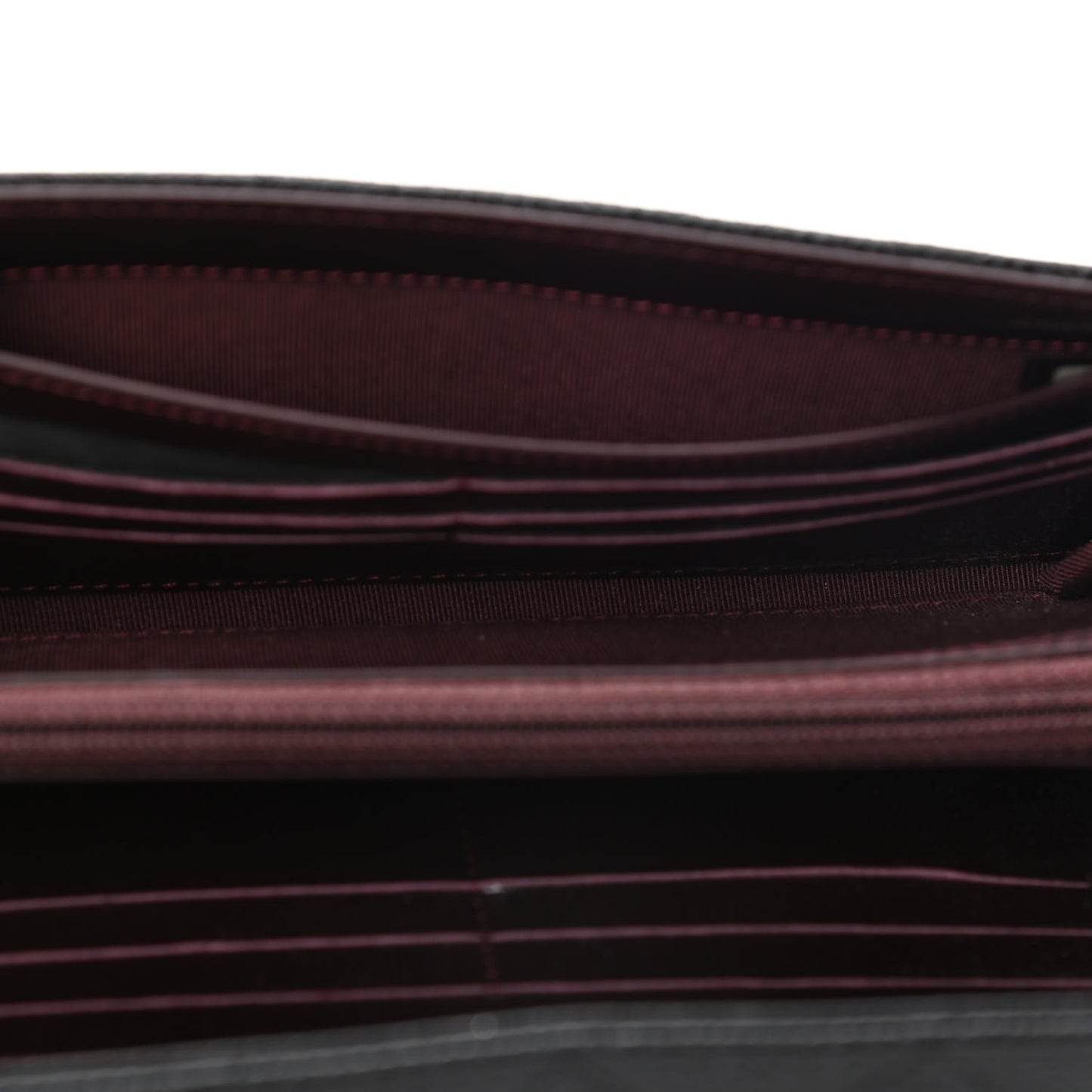Caviar Quilted Large Gusset Flap Wallet Black
