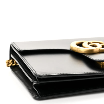 Gucci Knight Calfskin Medium GG Marmont Chain Handle Bag Black 8 of 9
