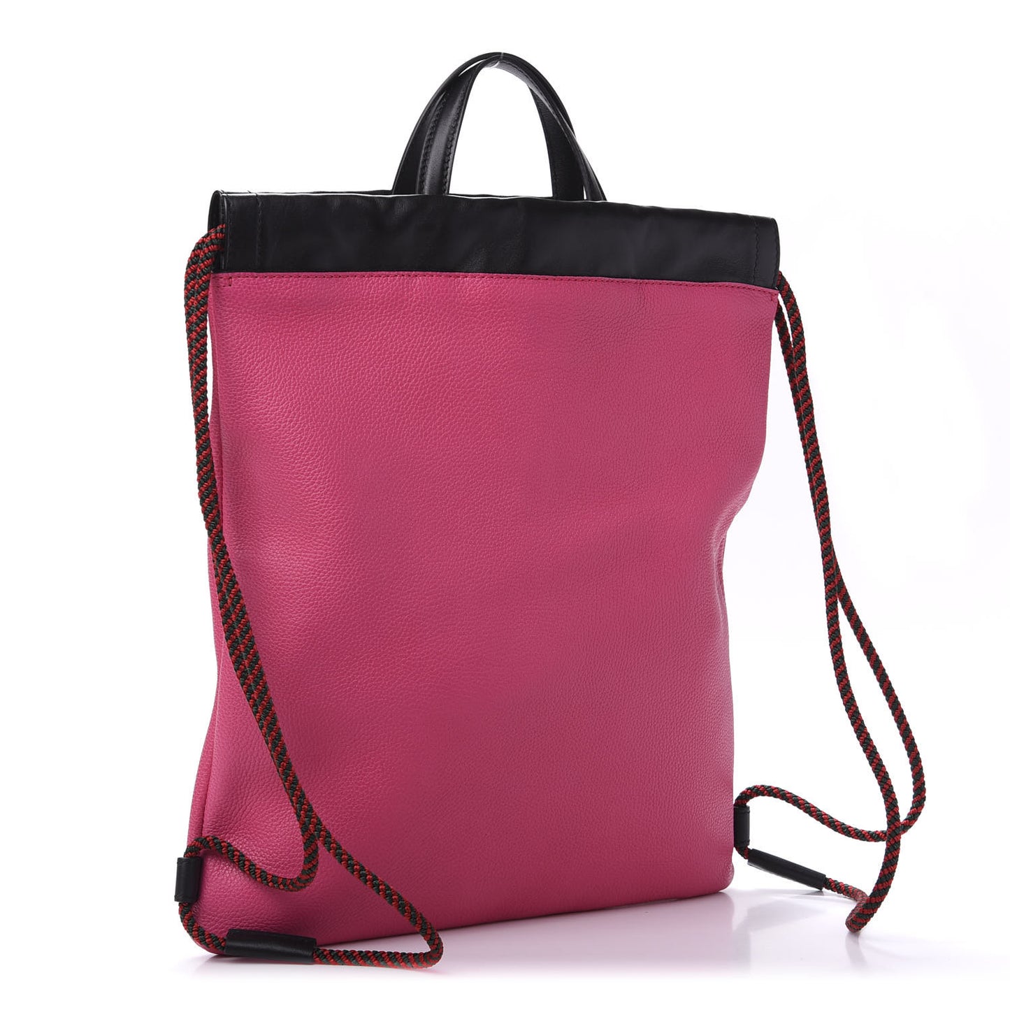 Grained Calfskin Logo Drawstring Backpack Box Pink Green Black