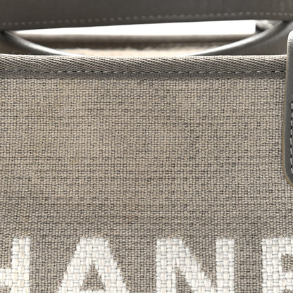 Chanel Canvas Deauville Bowling Bag Grey 19 of 19