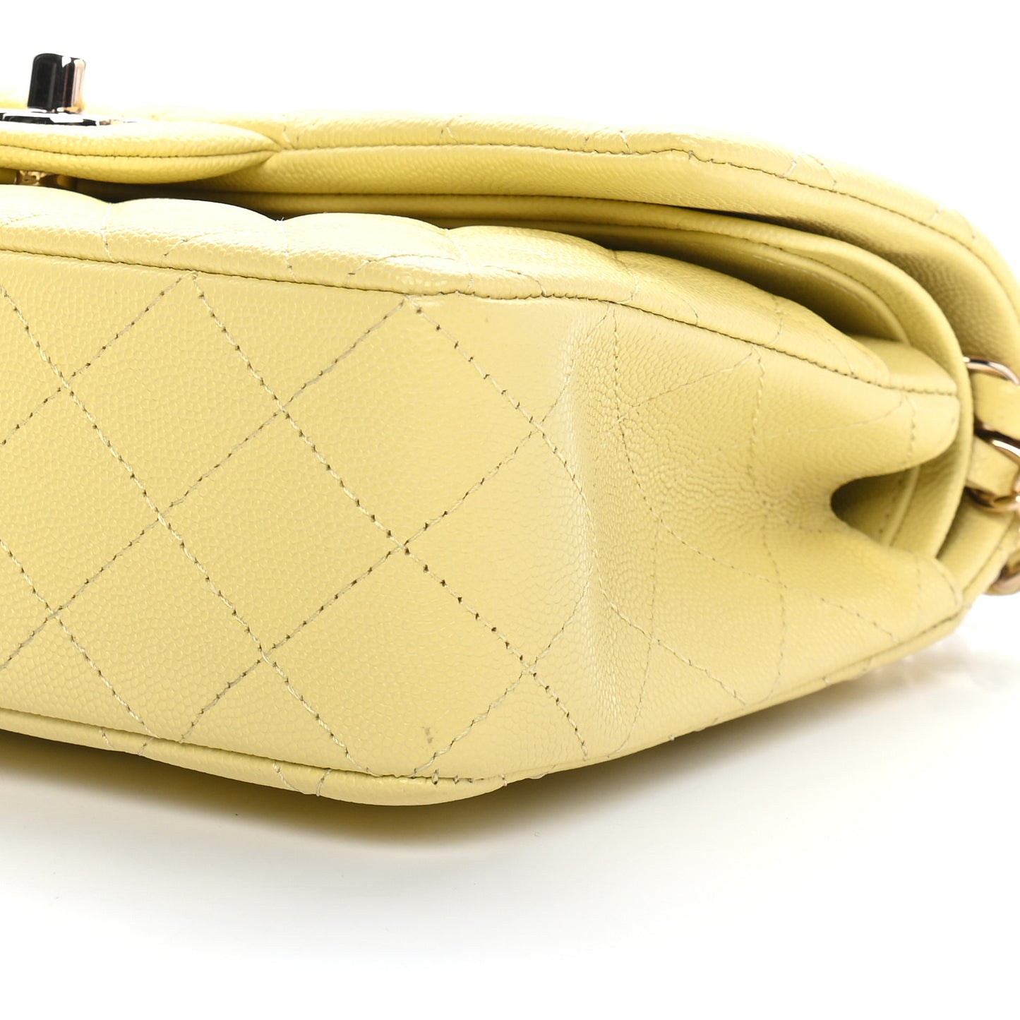 Caviar Quilted Small Double Flap Yellow