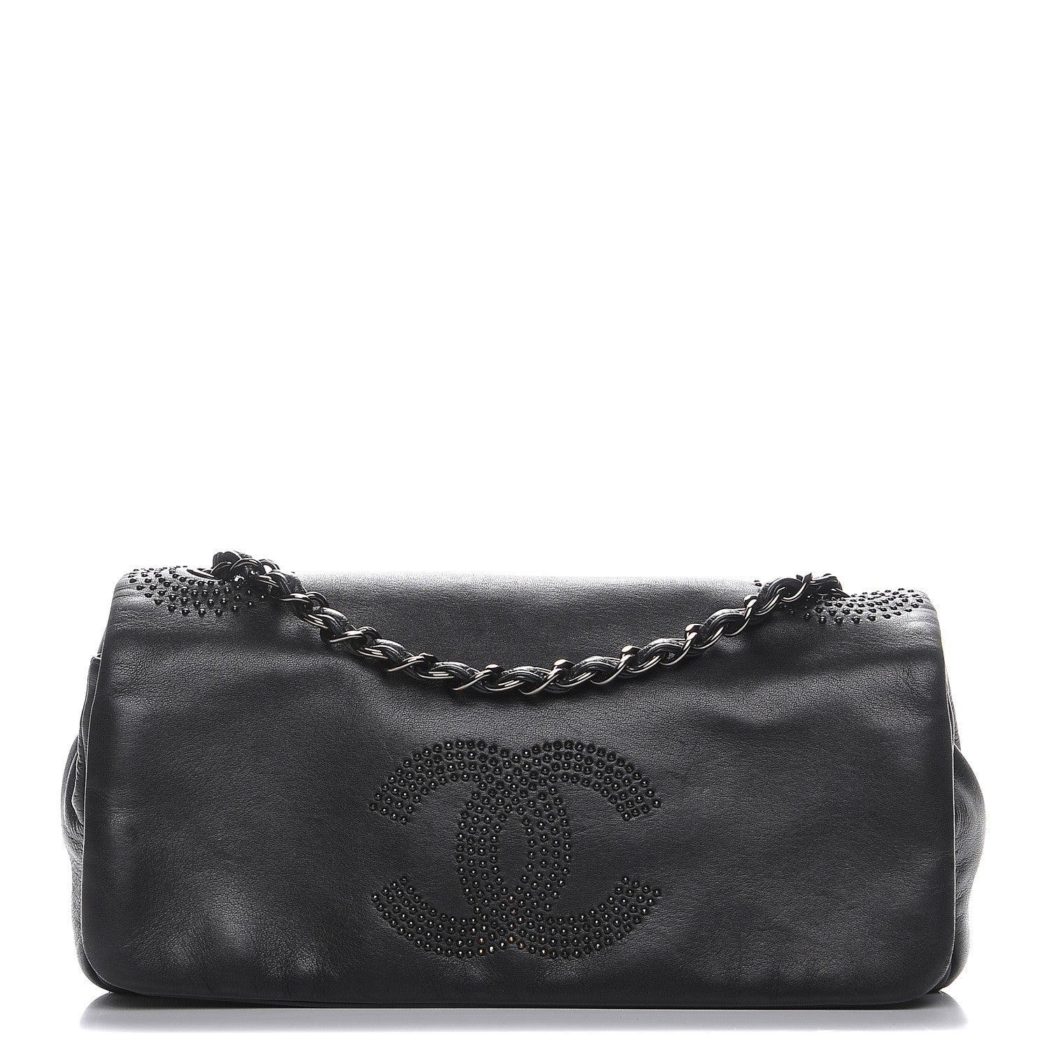 Chanel Lambskin Studded CC East West Flap Black 1 of 7