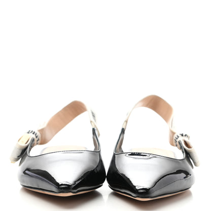 Christian Dior Patent Ribbon J'Adior Slingback Ballet Flats 36 Black 2 of 9