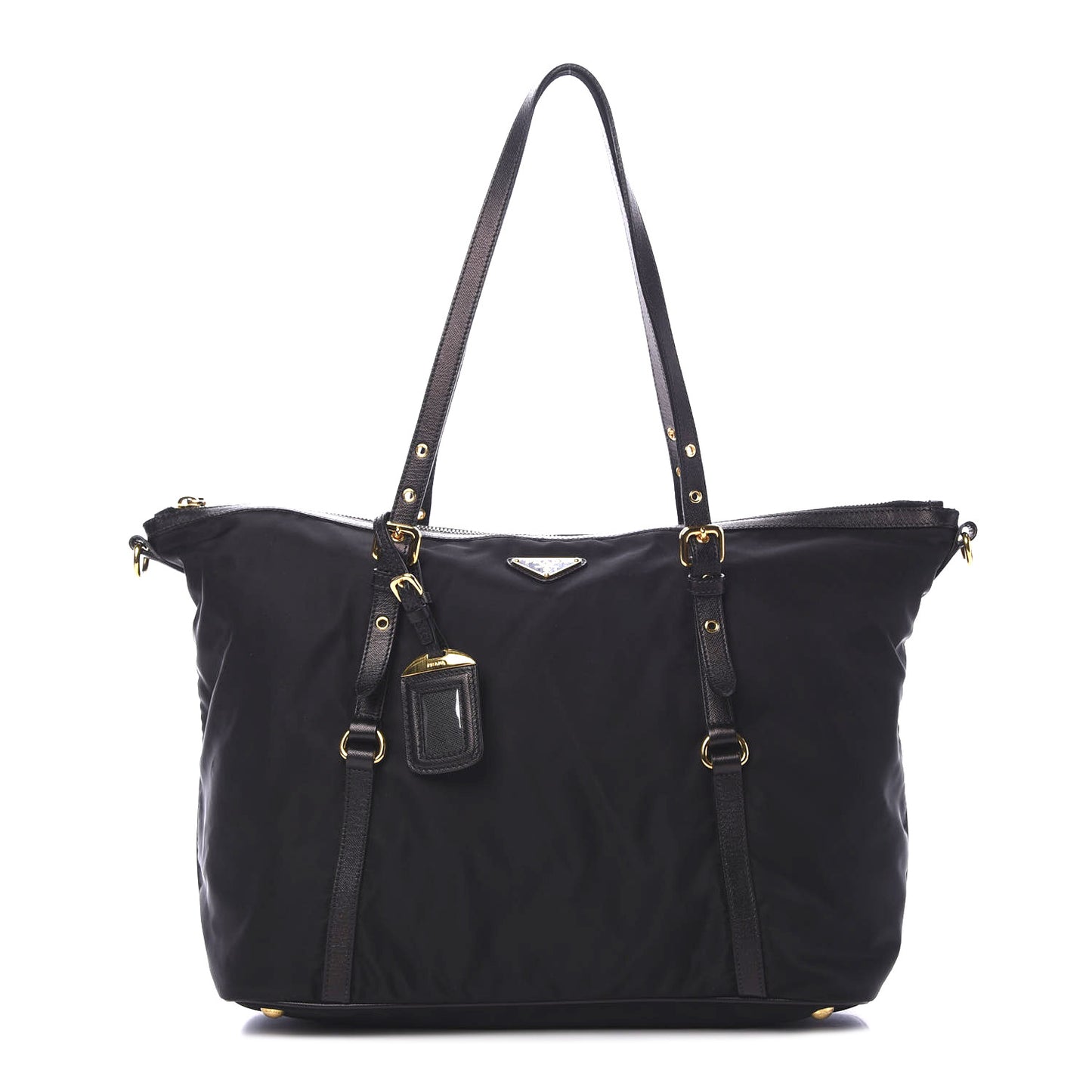 Tessuto Nylon Saffiano Tote Black