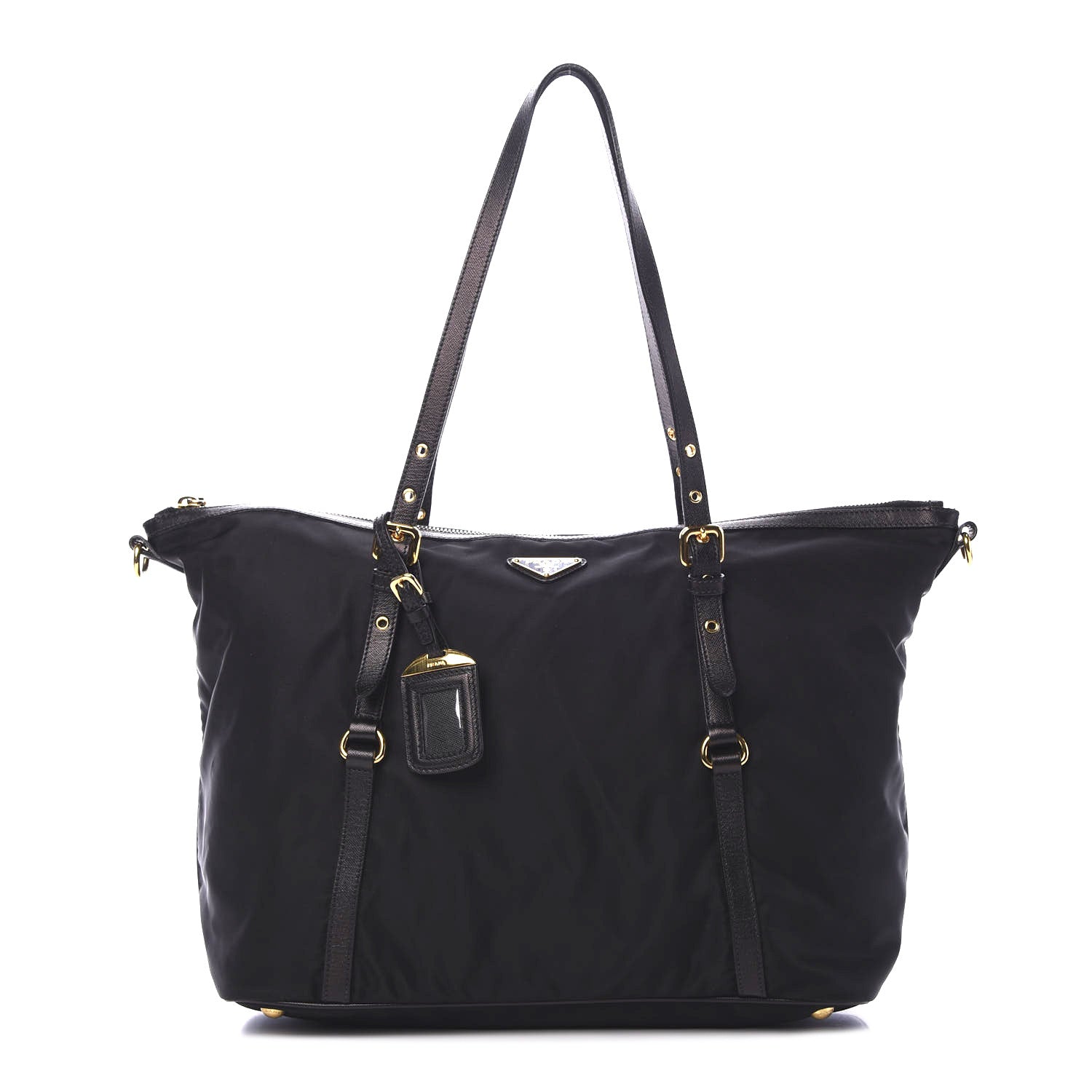 Prada Tessuto Nylon Saffiano Tote Black 1 of 9