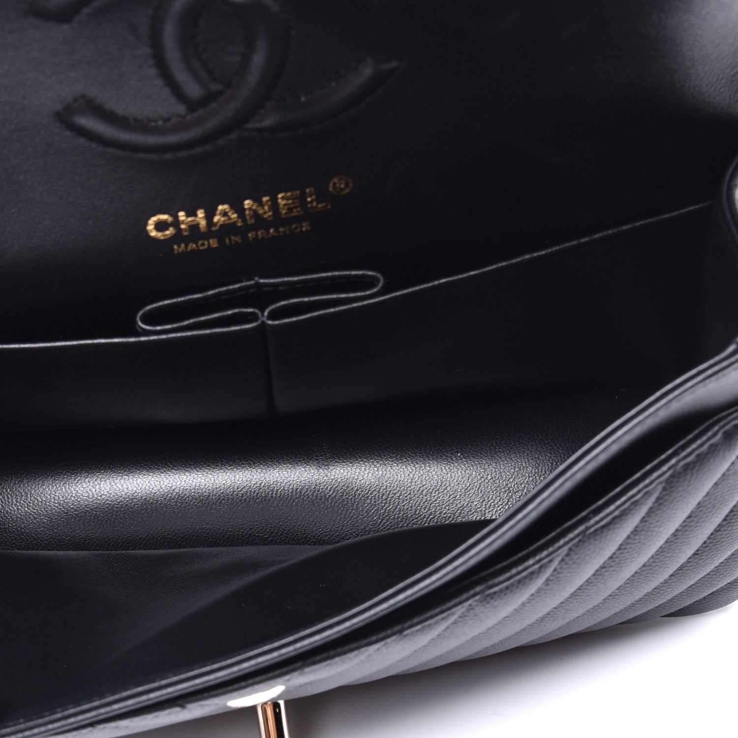 Chanel Caviar Chevron Quilted Small Double Flap Black 5 of 9