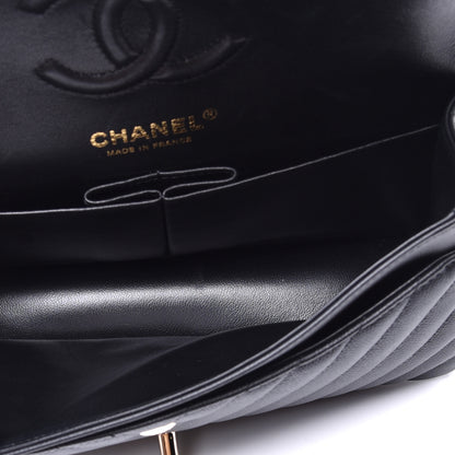 Chanel Caviar Chevron Quilted Small Double Flap Black 5 of 9
