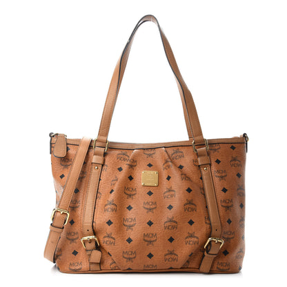 MCM Visetos Medium Essentials Shopper Tote Cognac 1 of 13