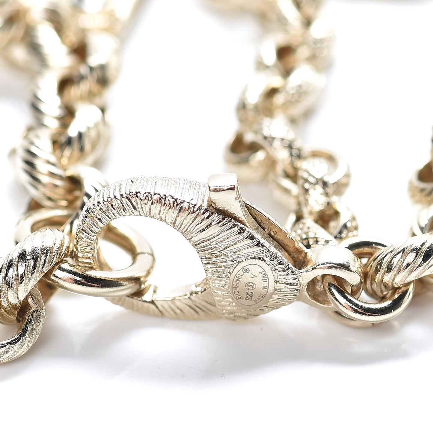 Metal Crystal 90's Icon Logo Chain Belt Gold
