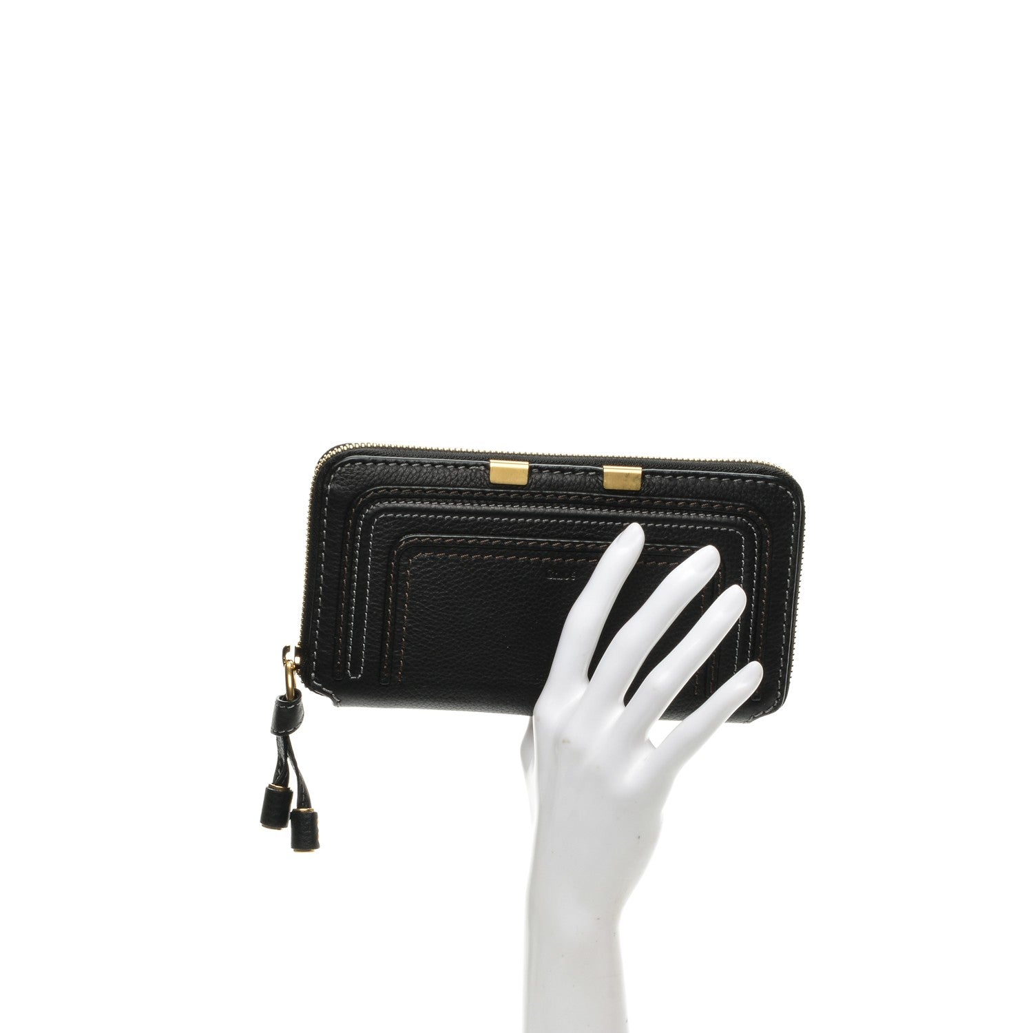 Chloe Grained Calfskin Marcie Long Zip Around Wallet Black 2 of 9