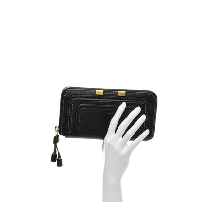 Chloe Grained Calfskin Marcie Long Zip Around Wallet Black 2 of 9