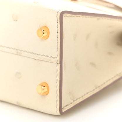 Hermes Ostrich Kelly Sellier Mini 20 Beton 10 of 11