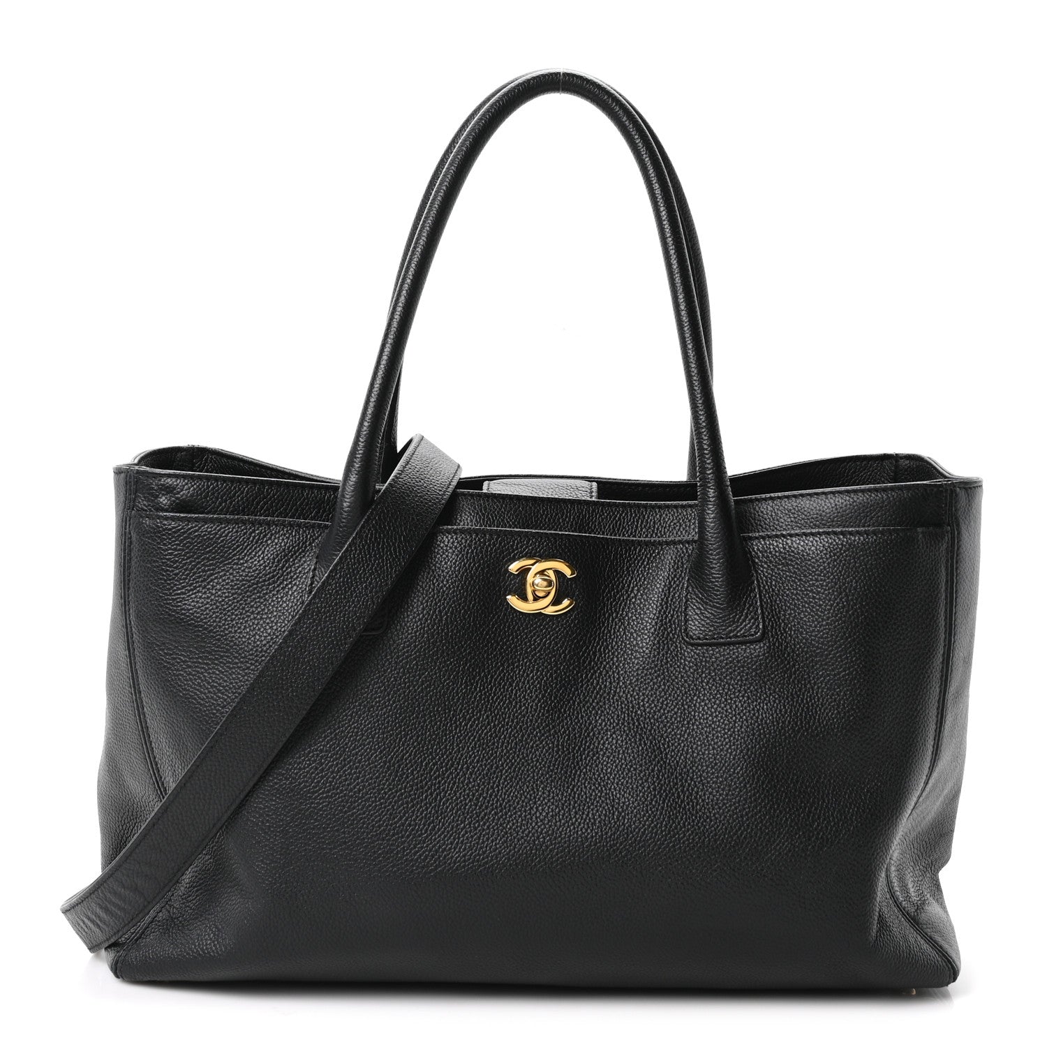 Chanel Calfskin Cerf Executive Shopper Tote Black 1 of 11