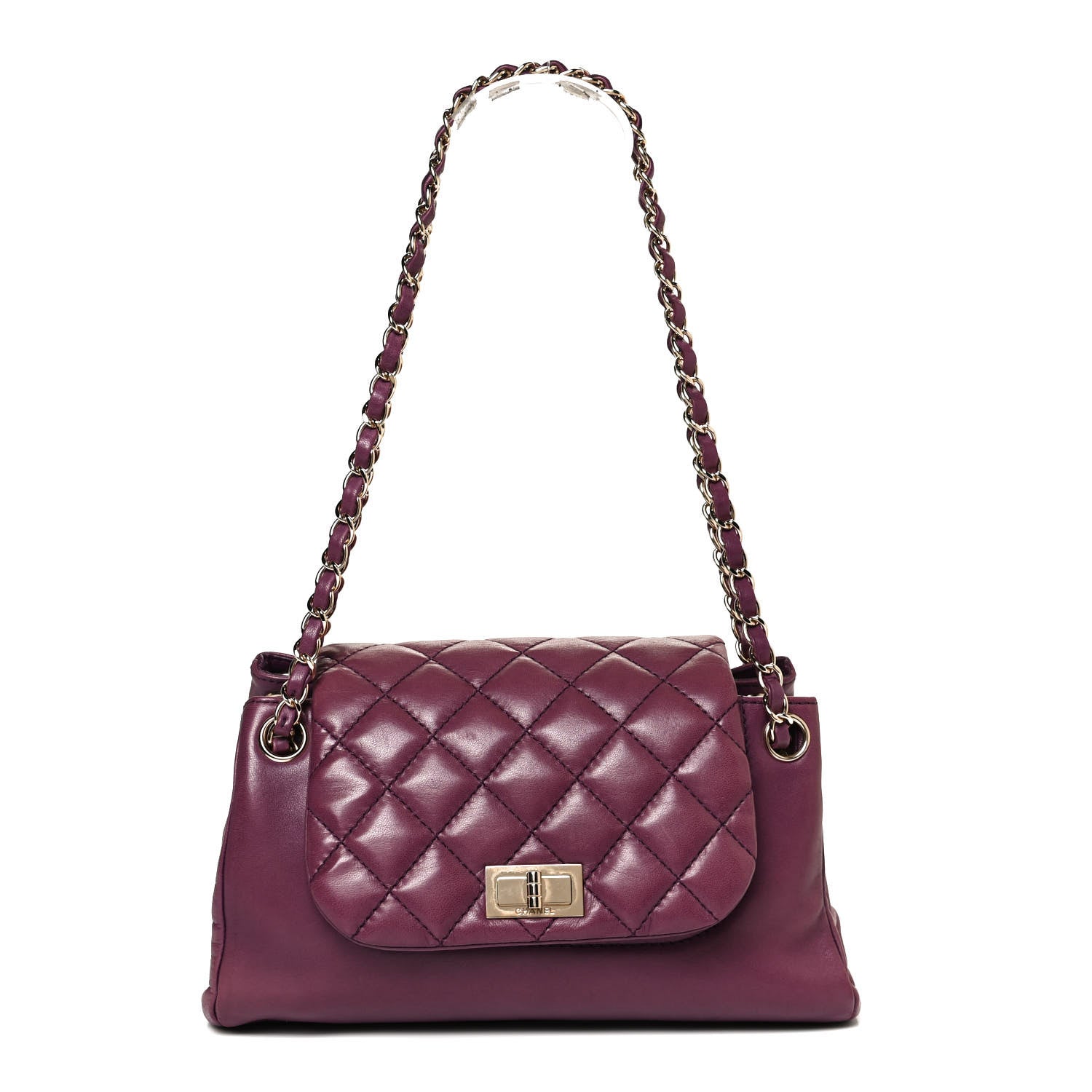 Chanel Lambskin Quilted Accordion Mademoiselle Flap Purple 1 of 10
