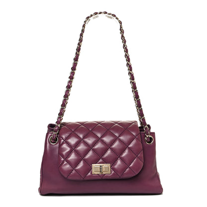 Chanel Lambskin Quilted Accordion Mademoiselle Flap Purple 1 of 10