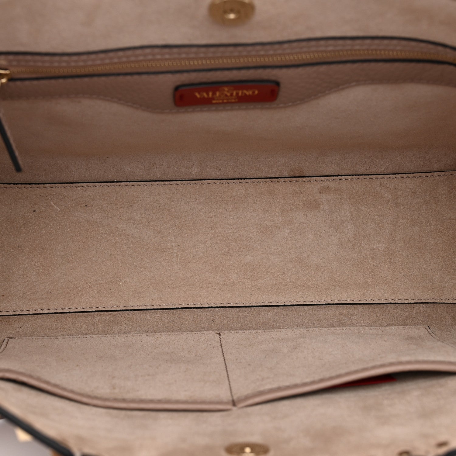 Valentino Garavani Grained Calfskin Small Rockstud Shoulder Tote Poudre 5 of 9