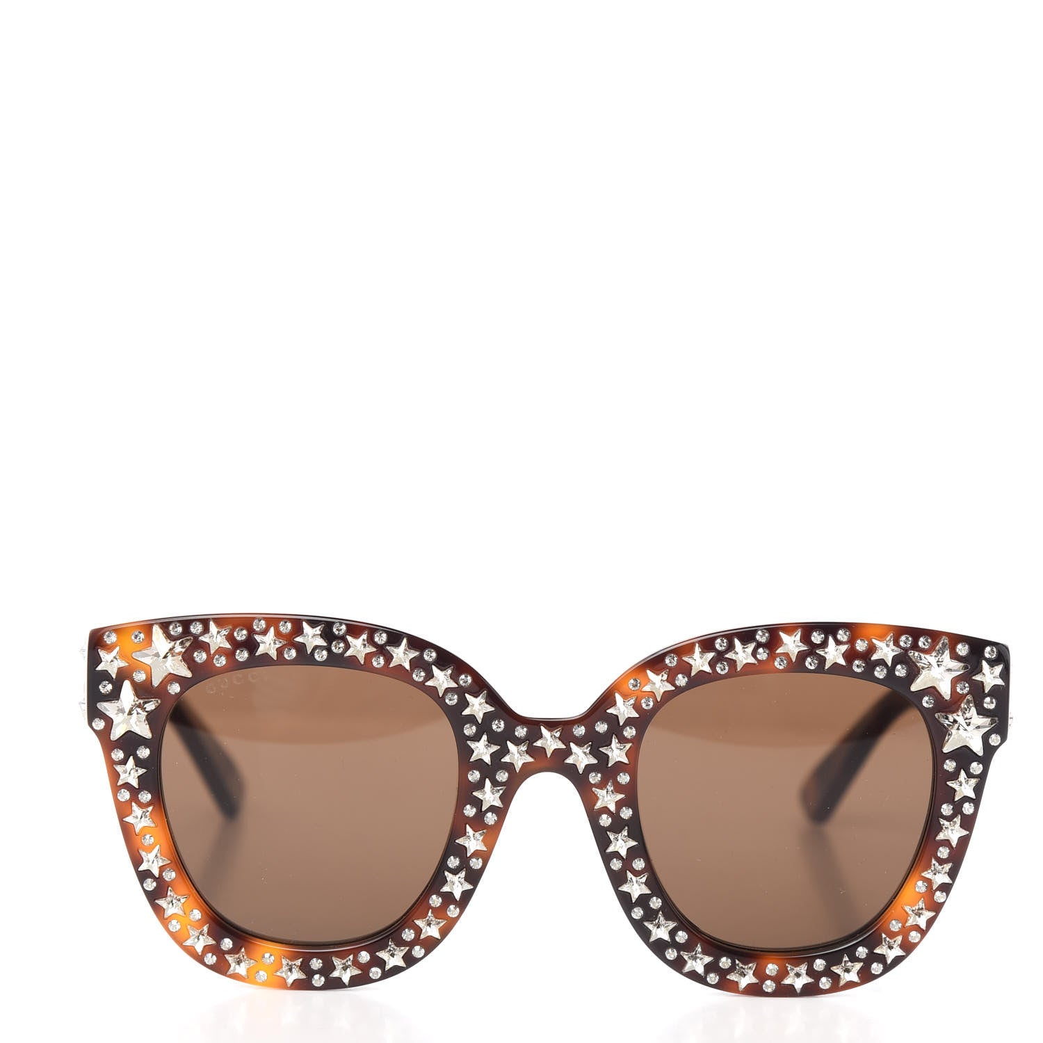 Gucci Acetate Stars Cat Eye Sunglasses GG0116S Havana 2 of 7