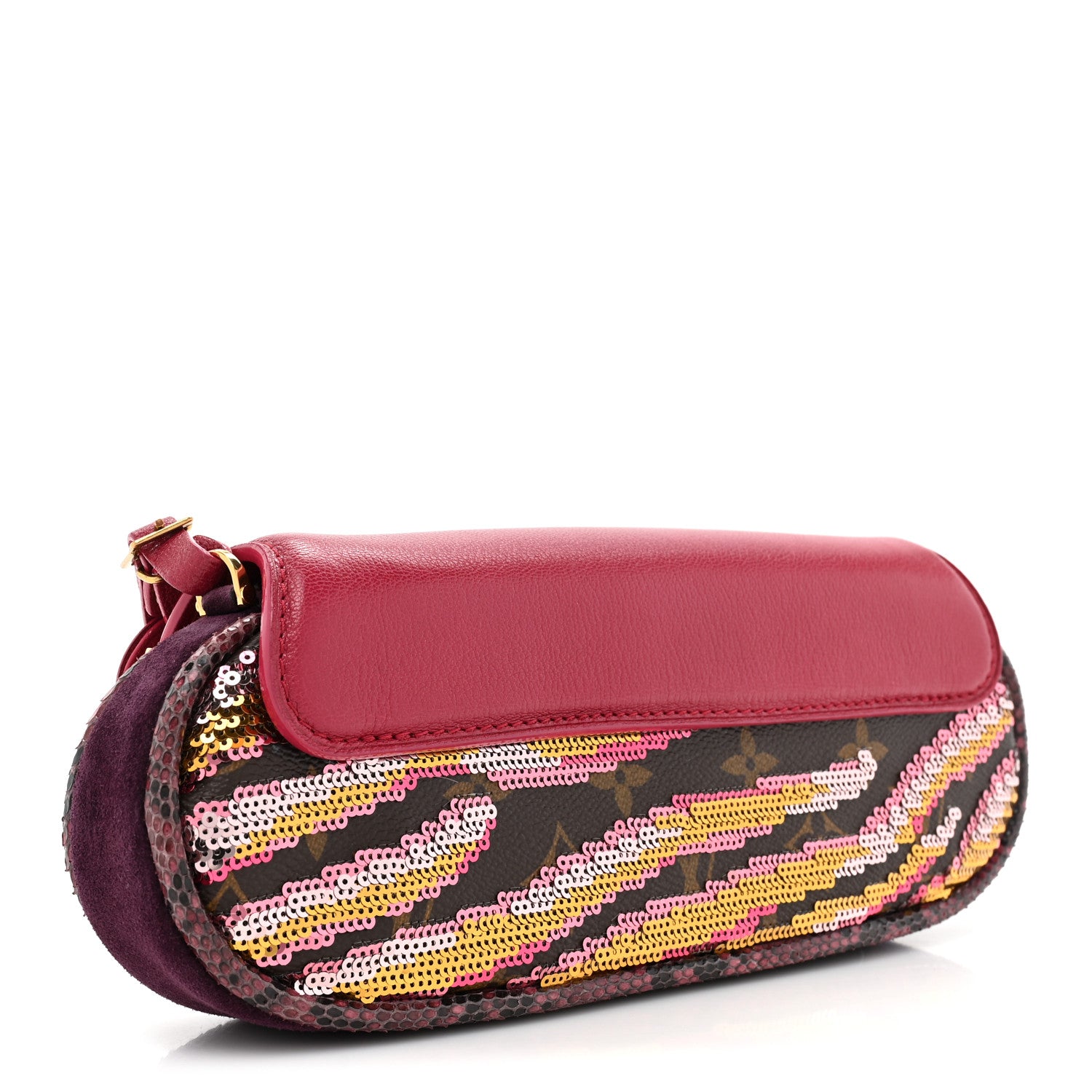 Louis Vuitton Monogram Sequins Savage Cub Clutch Rose 3 of 10