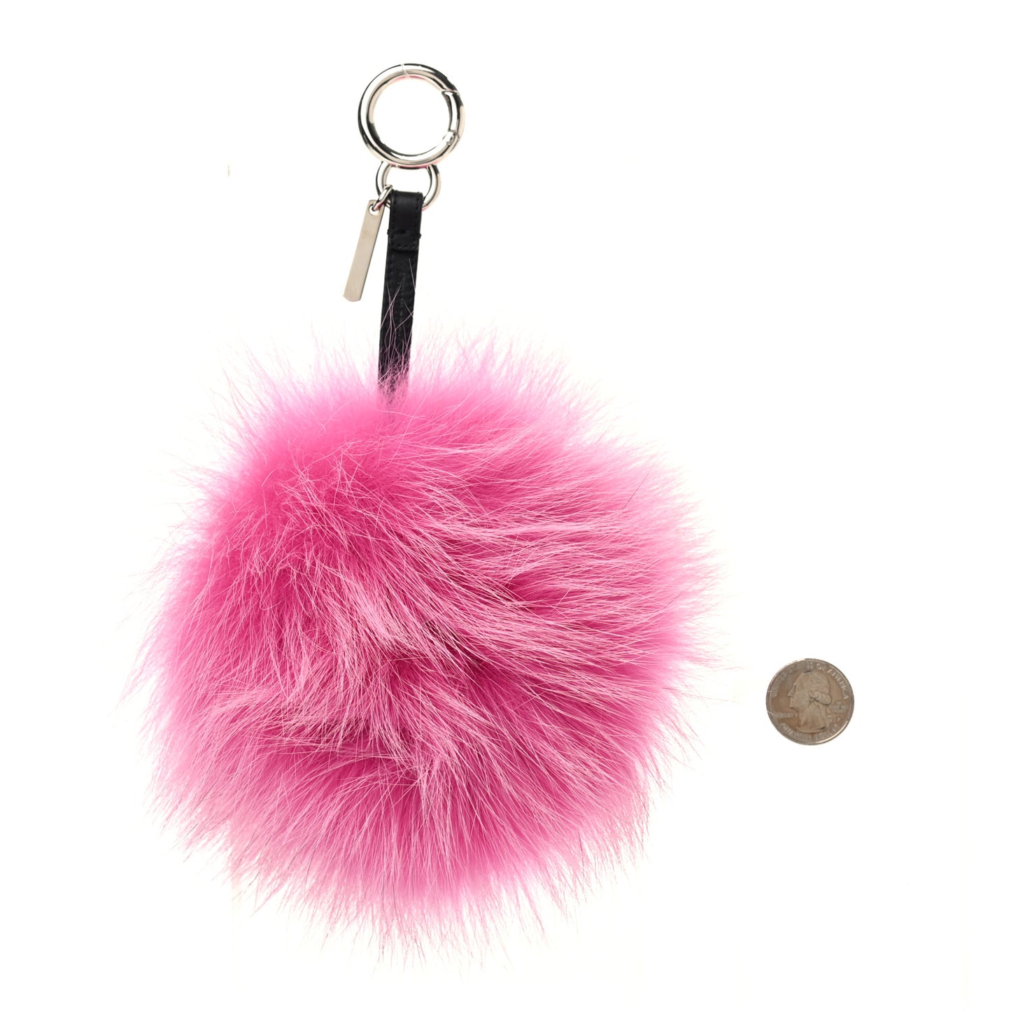 Fox Fur Shearling Crystal Tria Monster Bag Bug Charm Bubblegum