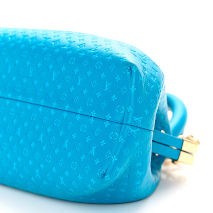 Louis Vuitton Calfskin Nanogram Embossed Clutch Bleu 9 of 10