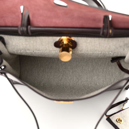 Hermes Toile H Berline Vache Hunter Herbag Zip 31 PM Rouge Sellier 7 of 10