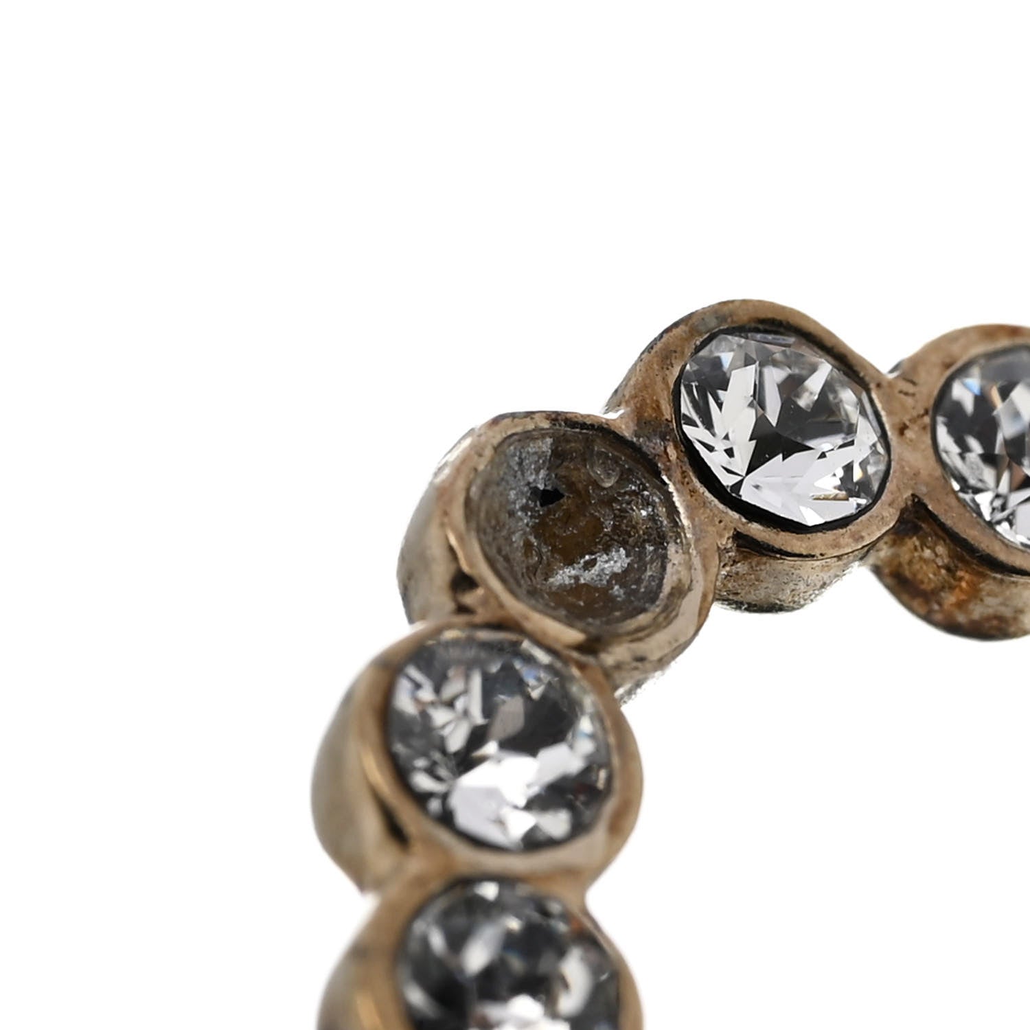 Chanel Crystal Pearl Cha-Nel Rings Set Gold 5 of 6