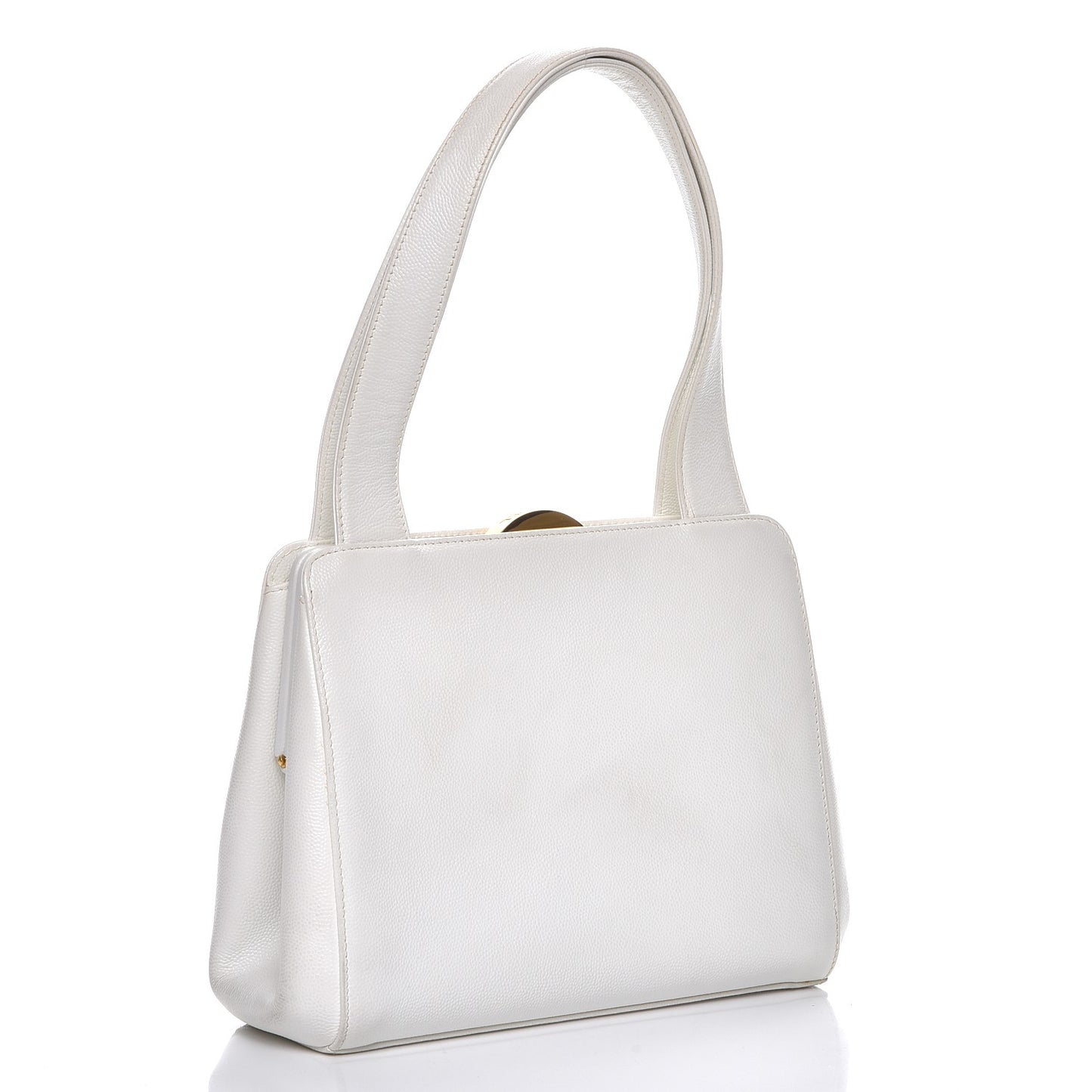 Caviar CC Frame Evening Bag White