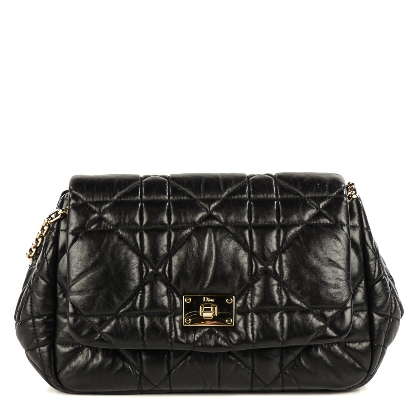 Lambskin Cannage Small Milly La Foret Shoulder Bag Black