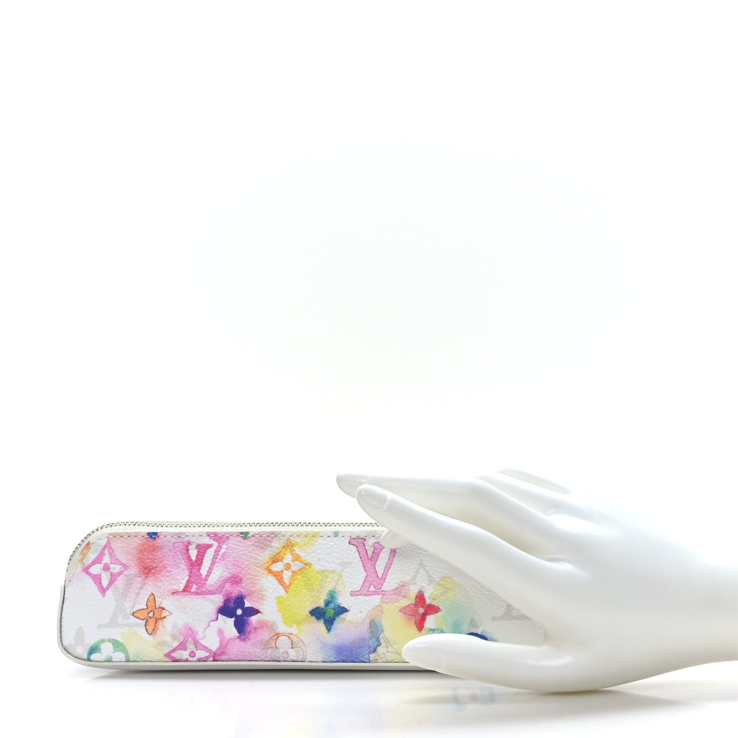 Monogram Watercolor Elizabeth Pencil Pouch Multicolor